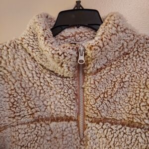 Sherpa quartet zip pullover med ladles brown